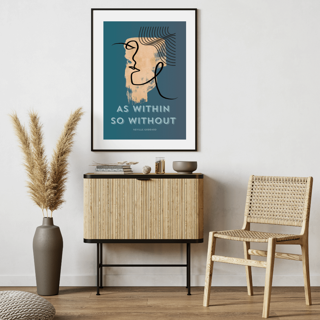 As within so without (Green) (Neville Goddard Inspired wall art) (with border) (PI)