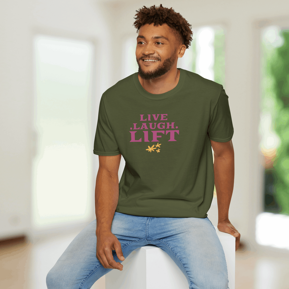 Live Lift Laugh Cotton T-Shirt